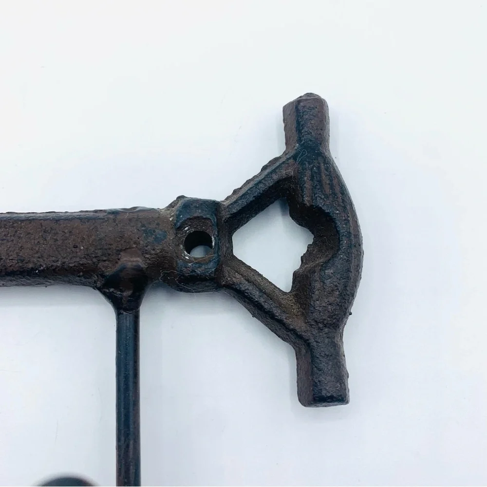 Vintage Rustic Cast Iron Shovel Wall Hook Rack Farmhouse Garden Tool Key Holder
